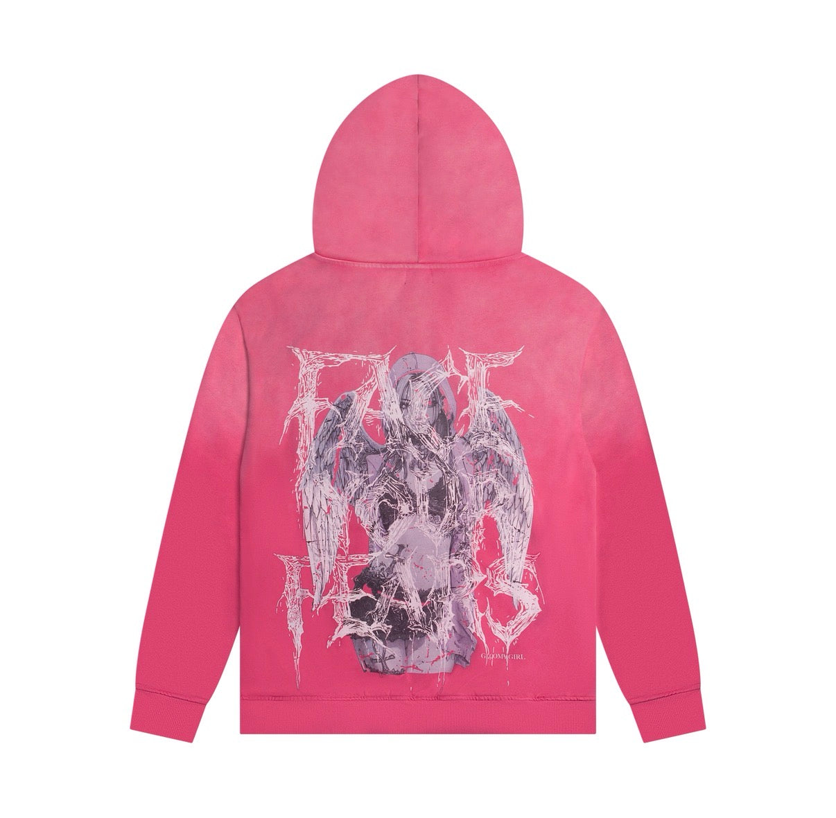 FACE YOUR FEARS ZIP HOODIE WASHED PINK